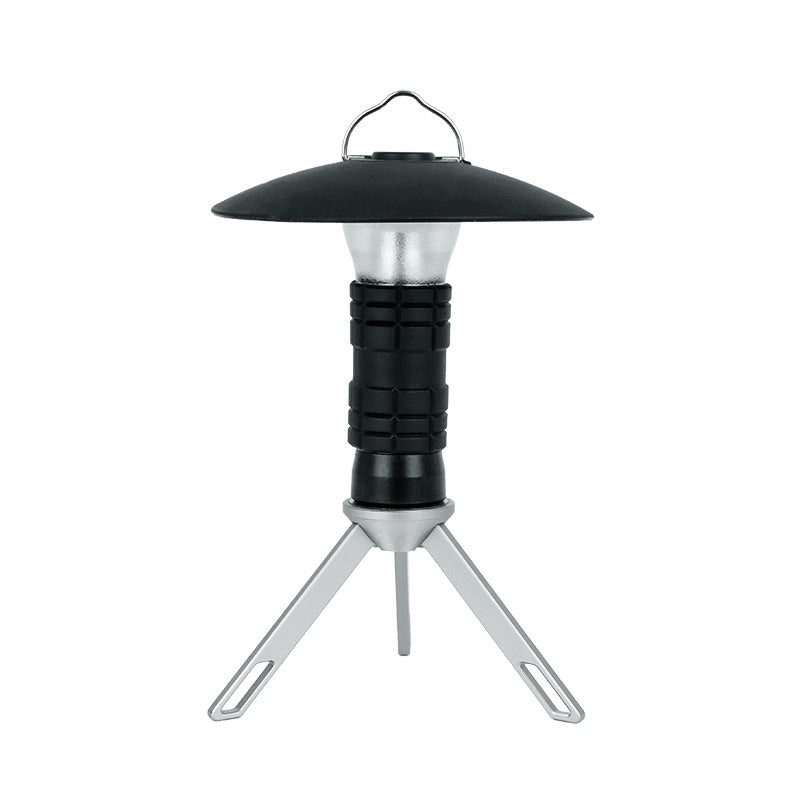 Portable Outdoor Camping Lantern with Tripod Stand, Soft Light Diffuser & USB-C Charging black