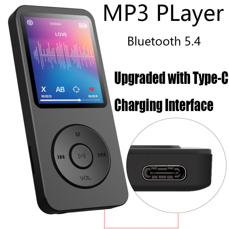 Portable Digital Music Player - Bluetooth 5.4, Hi-Fi Lossless Sound, 8GB Built-in & Expandable Storage black 16GB