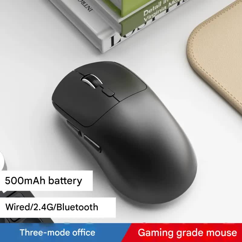 75g Ultra-Lightweight Tri-Mode Wireless Gaming Mouse - 1000Hz Polling Rate, 120-Hour Battery black