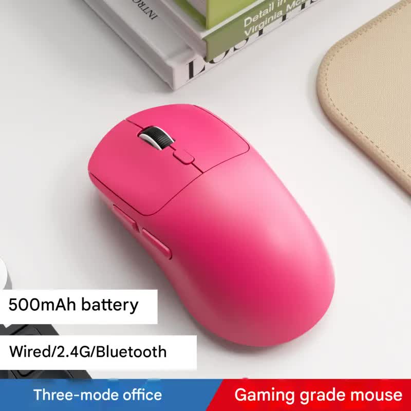 75g Ultra-Lightweight Tri-Mode Wireless Gaming Mouse - 1000Hz Polling Rate, 120-Hour Battery pink