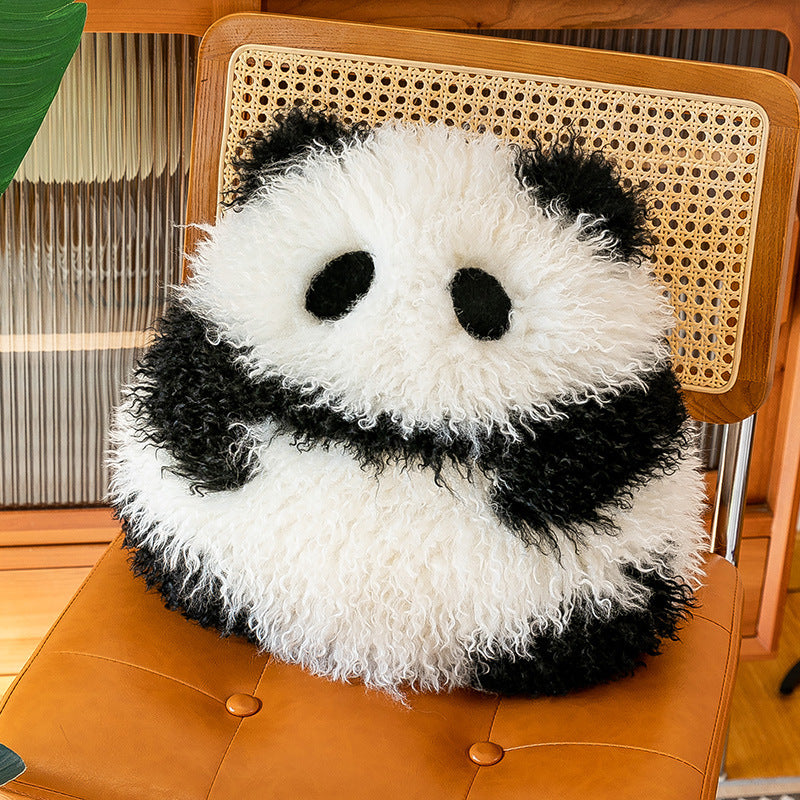 Super Soft Animal Sphere Plush Pillow - 38cm Decorative Throw Cushion for Sofa & Bed panda