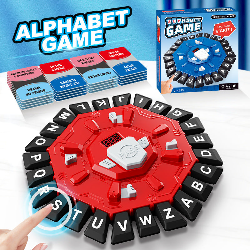 2pc Electronic Alphabet Categories Game - Fast-Paced Word Challenge for Family Fun red