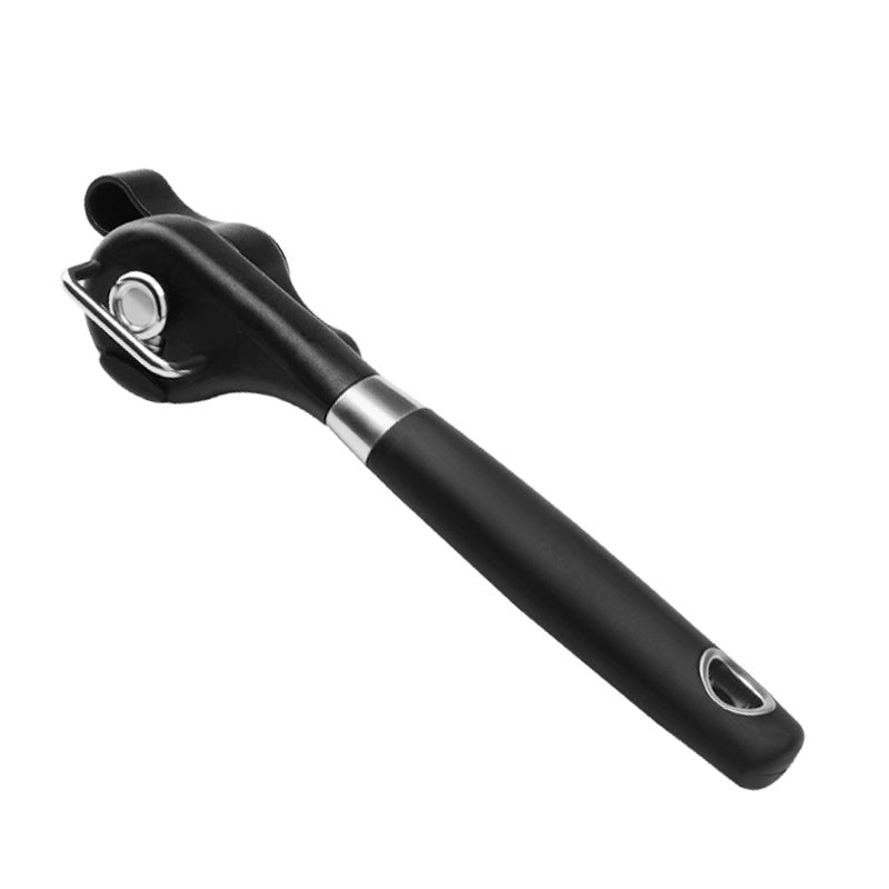 2pc Multifunctional Safe-Cut Can Opener - Smooth Edge, Ergonomic Handle black