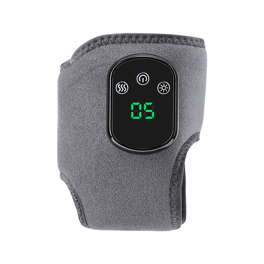 Rechargeable Electric Heating Ankle Brace with Vibration Massage - 5 Heat Levels & 3 Massage Modes Grey