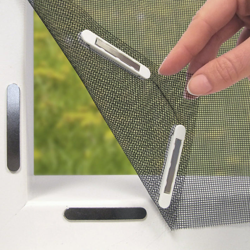 3pc DIY Magnetic Window Screen Kit - Fine Mesh Insect Net, No Drilling Required, Cut to Size black 150cm x 130cm
