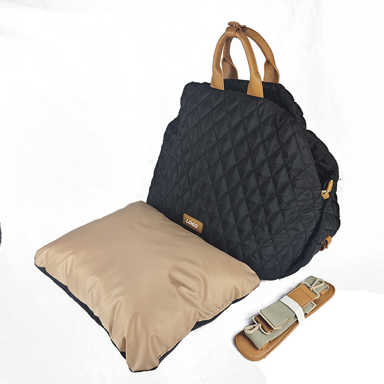 Luxury Quilted 2-in-1 Pet Travel Carrier & Car Booster Seat for Small Dogs Black