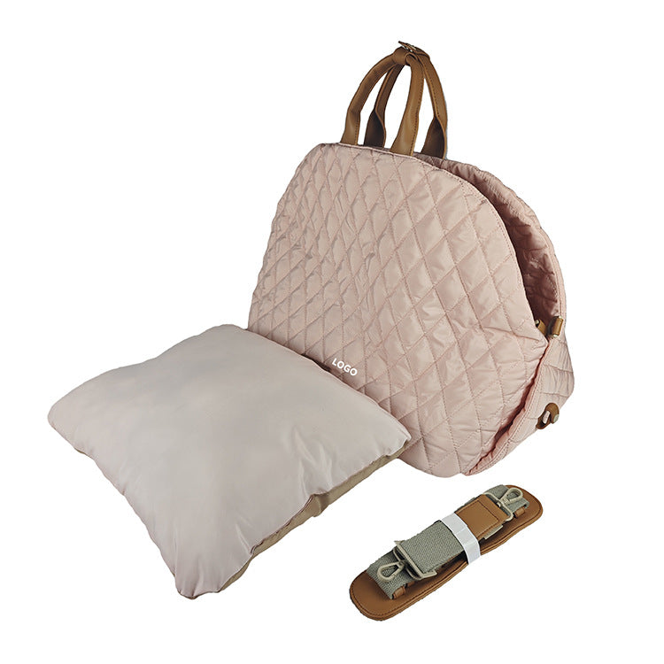 Luxury Quilted 2-in-1 Pet Travel Carrier & Car Booster Seat for Small Dogs Pink