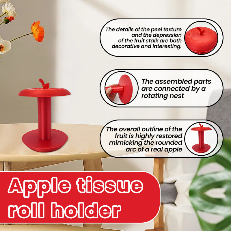 Apple-Shaped Adjustable Tissue Roll Holder - Fun & Practical Desktop Paper Towel Stand red