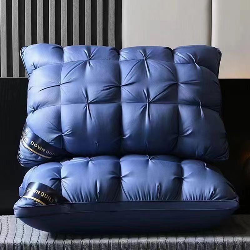 Blue Luxury Adjustable Bed Pillow Set 2-Pack - Hotel Quality Down Alternative for Ultimate Neck Support & Comfort