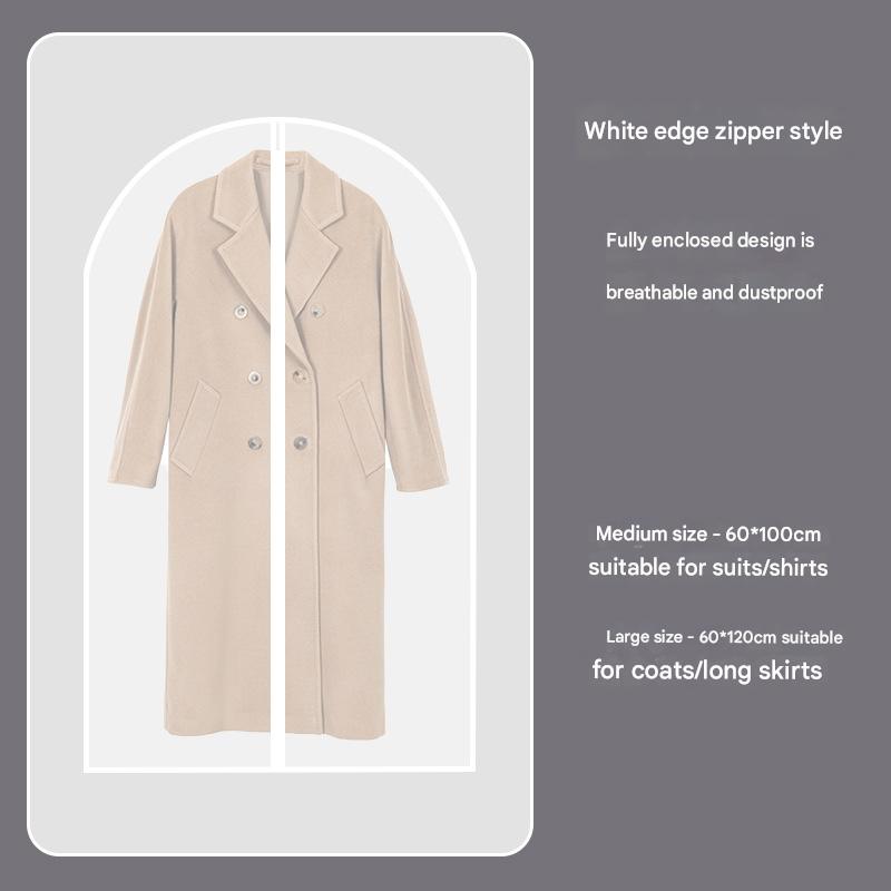 White Edge 10-Pack Hanging Garment Bags for Closet Storage - Translucent Dust-Proof Suit Covers, Washable & Reusable Coat Protectors 2 Sizes