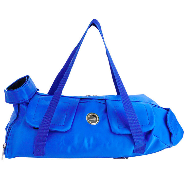 Size L Blue Multi-Functional Cat Grooming Bag - Anti-Scratch Restraint Pouch for Nail Trimming and Vet Visits