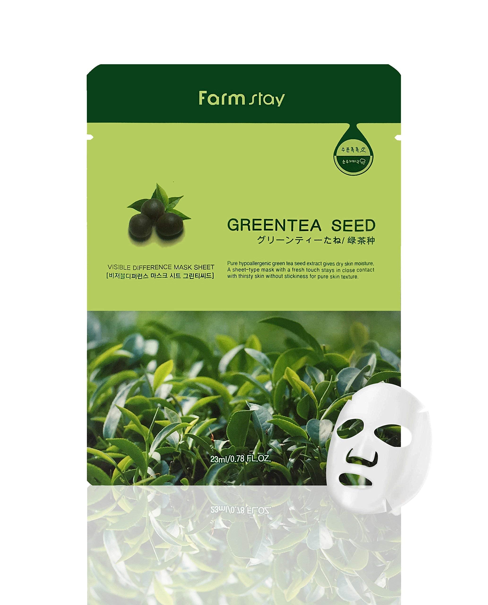 Farmstay Korean Greentea Seed Hydration Facial Mask Sheet Pack of 10