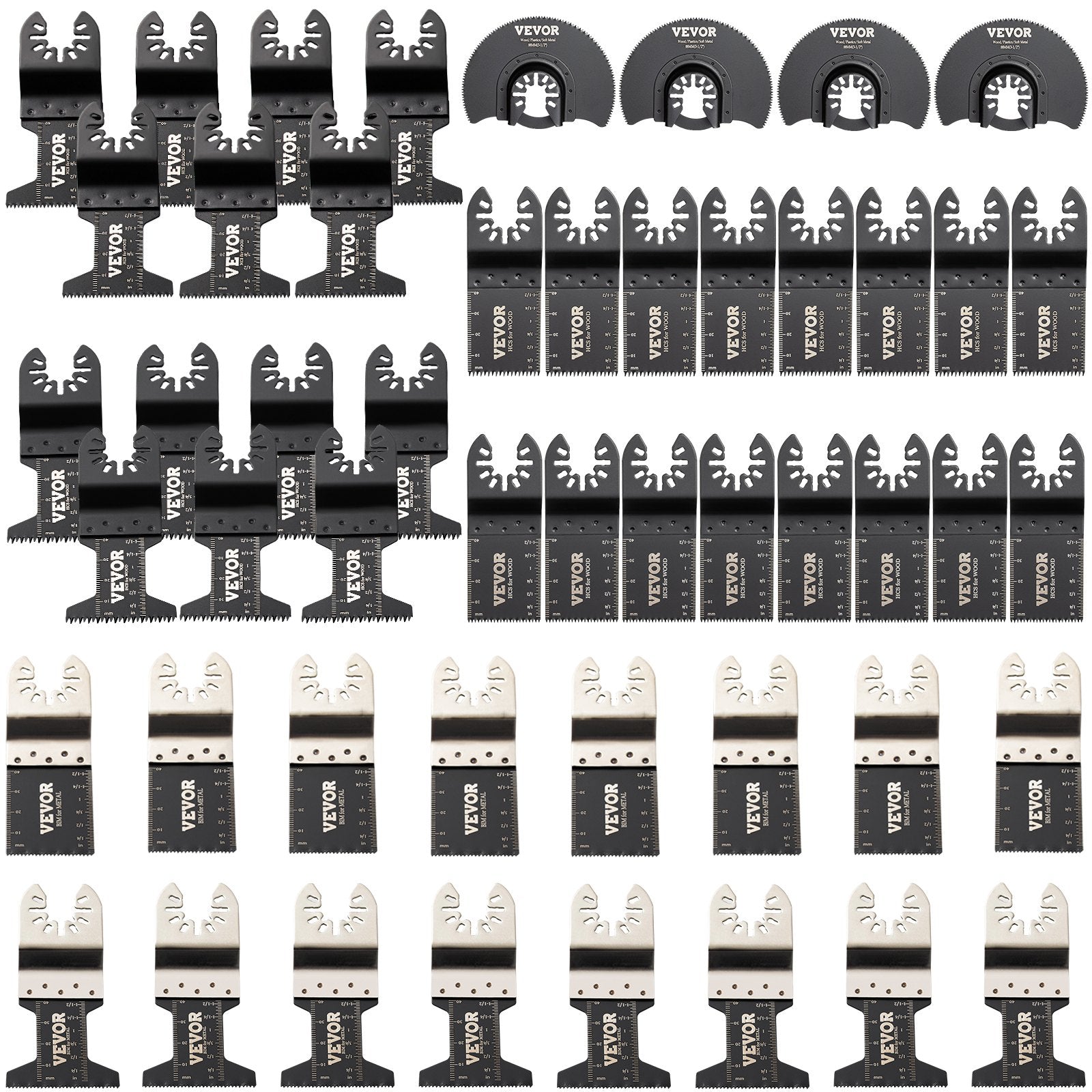 VEVOR Oscillating Multi Tool Saw Blades Multi Tool Blades 50PCS for Wood Metal
