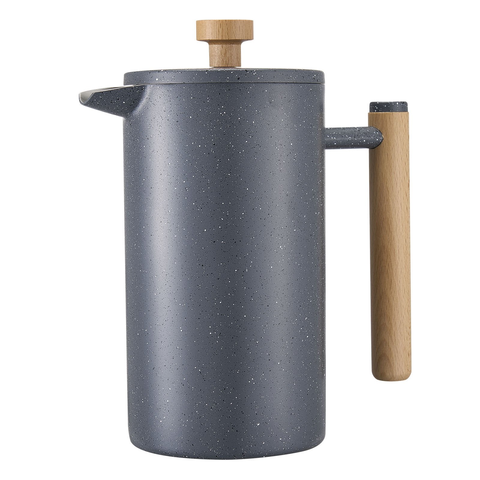 VEVOR French Press Coffee Maker, 1 Liter Stainless Steel Coffee Press Tea Maker with Filter, Large Double Wall Insulated French Presses Cold Brew for Camping Travel Home Kitchen, Black
