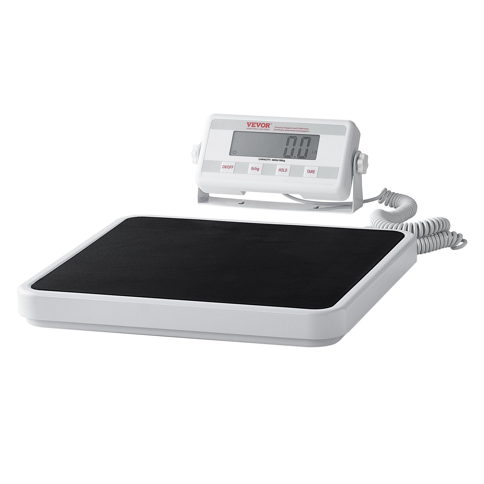 VEVOR Portable Medical Scale, Professional Digital Physician Scale for Weighing - with Anti-Slip Mat, 2 Units kg/lb , Hold & Tare Function, 400LBS Capacity Physician Wight Scale for Gym Home Hospital