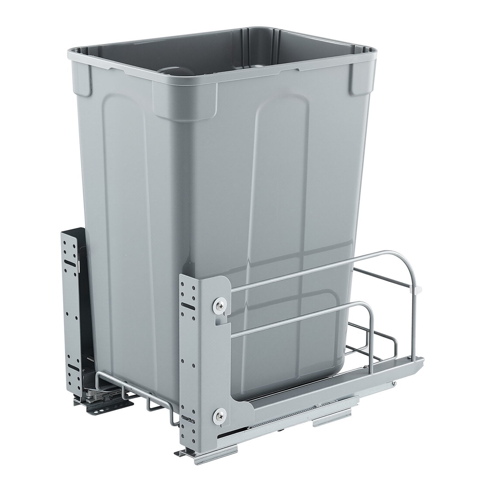 VEVOR Pullout Trash Can for Kitchen Cabinets, Garbage Waste Recycling Bin, Under Mount Waste Container, with Heavy Duty Metal Soft Close Sliding System and Door Kit, for Sink, Under Counter