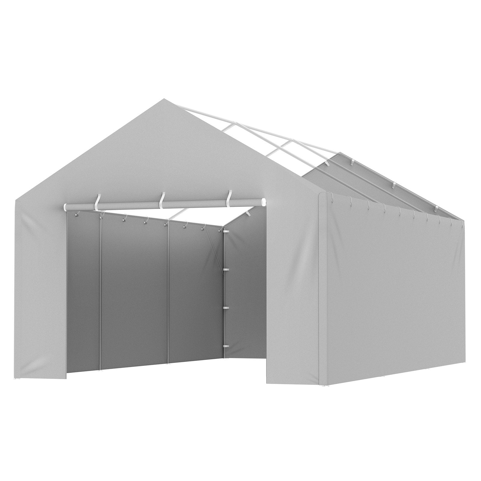 VEVOR Carport Replacement Canopy Cover Side Wall 6 x 3.6 m, Garage Tent Shelter Tarp Heavy-Duty Waterproof & UV Protected, Easy Installation with Ball Bungees,Grey Top and Frame Not Included
