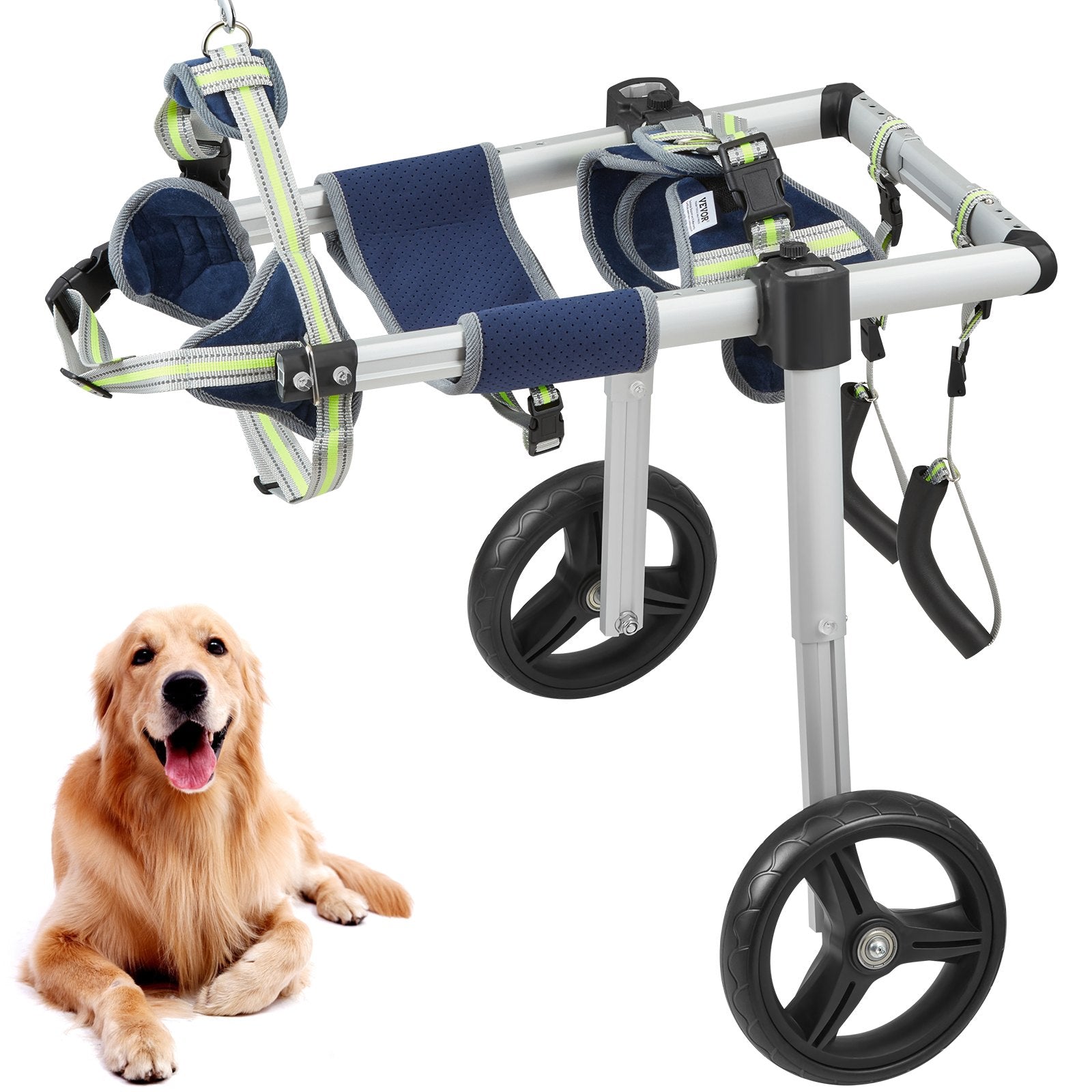 VEVOR 2 Wheels Dog Wheelchair for Back Legs, Pet Wheelchair Lightweight & Adjustable Assisting in Healing, Dog Cart/Wheelchair for Injured, Disabled, Paralysis, Hind Limb Weak Pet M