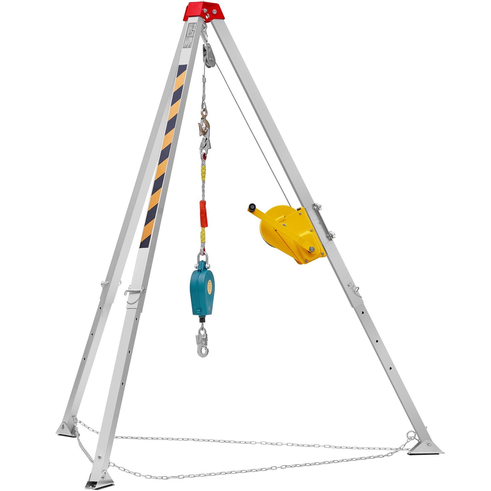 VEVOR Confined Space Tripod Kit, 2600 lbs Winch, Confined Space Tripod 8' Legs and 98' Cable, Confined Space Rescue Tripod 32.8' Fall Protection, Harness, Storage Bag for Traditional Confined Spaces