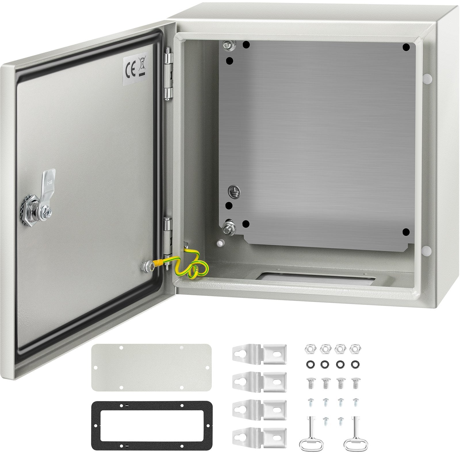 VEVOR NEMA Steel Enclosure, 12 x 12 x 6''steel electrical box electrical enclosur NEMA 4X Steel Electrical Box, IP66 Waterproof & Dustproof, Outdoor/Indoor Electrical Junction Box, with Mounting Plat