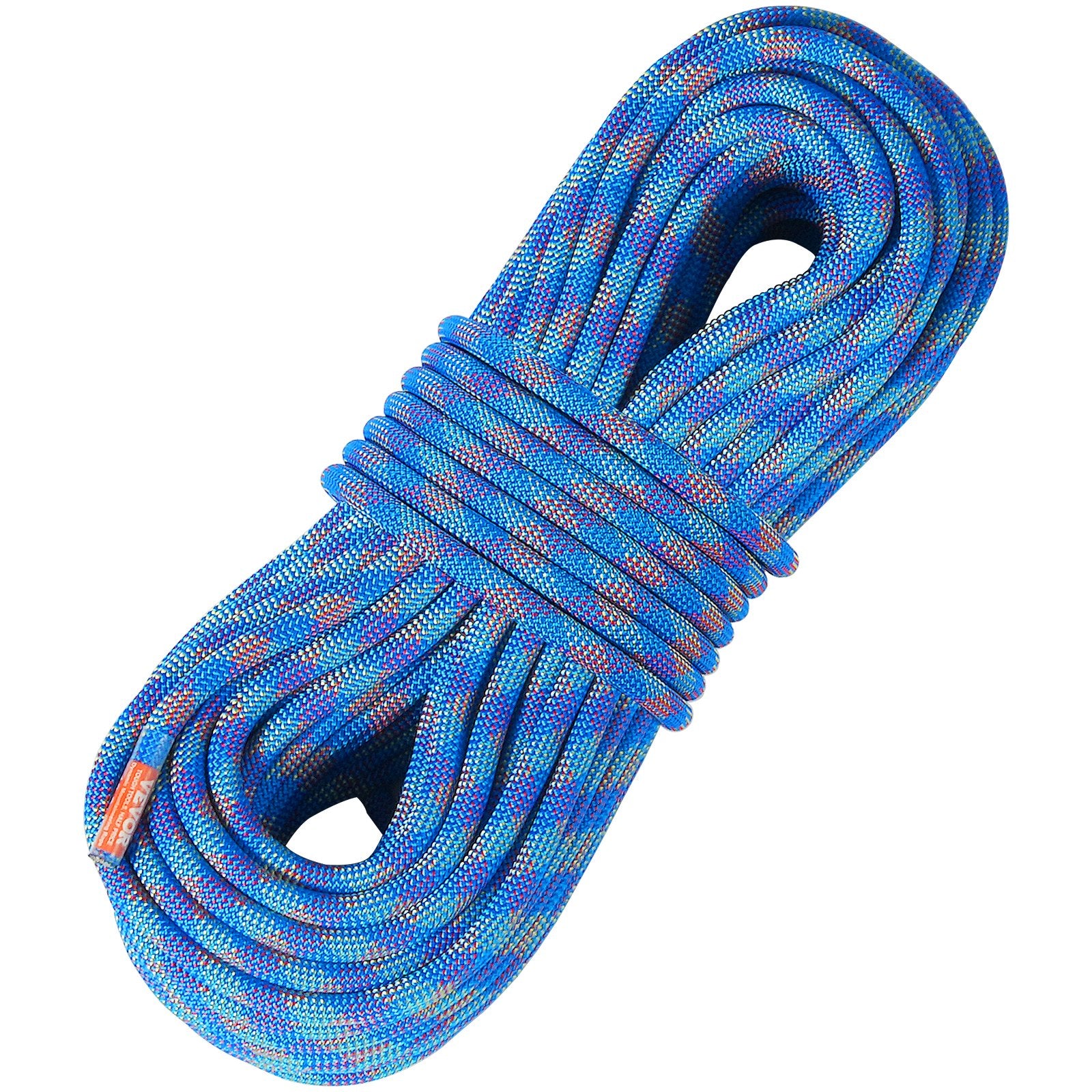 VEVOR 10.2mm Dynamic Climbing Rope, 50M 164ft Outdoor Rock Climbing Rope 25KN Breaking Tension, Stretchable Fiber Rope with Steel Snap Hooks for Escape, Rappelling, Fire Rescue, Blue