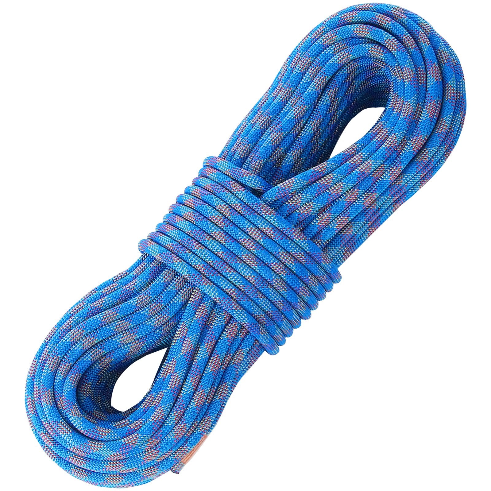 VEVOR 10.2mm Dynamic Climbing Rope, 70M 230ft Outdoor Rock Climbing Rope 25KN Breaking Tension, Stretchable Fiber Rope with Steel Snap Hooks for Escape, Rappelling, Fire Rescue, Blue