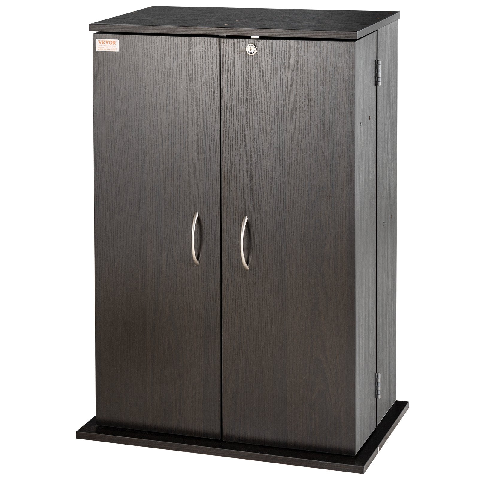 VEVOR Media Storage Cabinet, DVD Cabinet with Doors and Shelves, CD Storage Holds up to 576 CDs, Adjustable DVD Shelf, Protects & Organizes Music, Movie, Video Games or Collections-Espresso