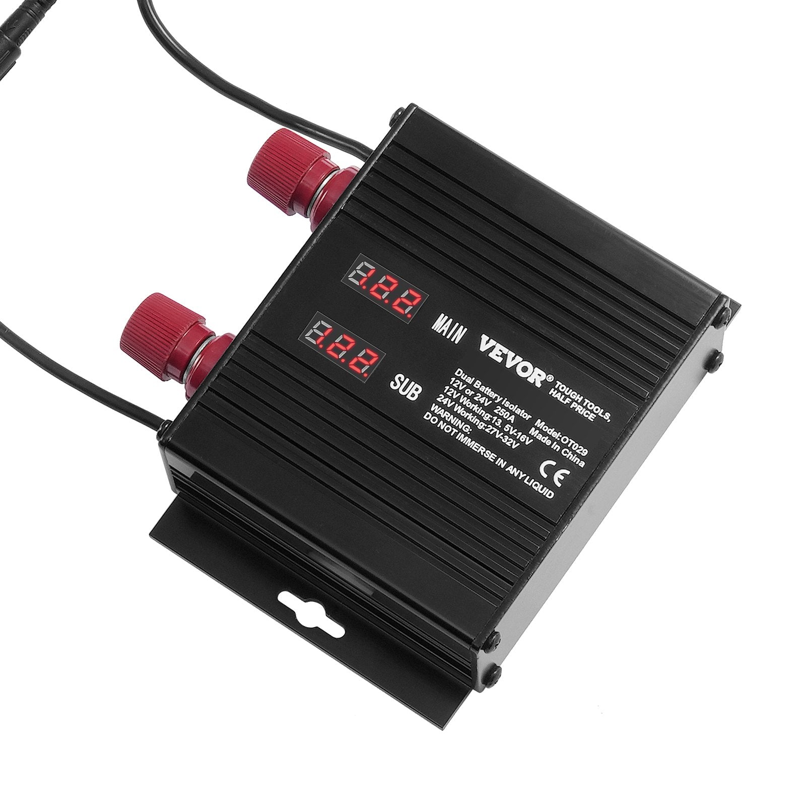 VEVOR Dual Battery Smart Isolator, 250 AMP, Universal VSR Voltage Sensitive Relay Battery Isolator Intelligent with LCD Screen, for Car Truck ATV RV Battery Starter Controller Power Switch