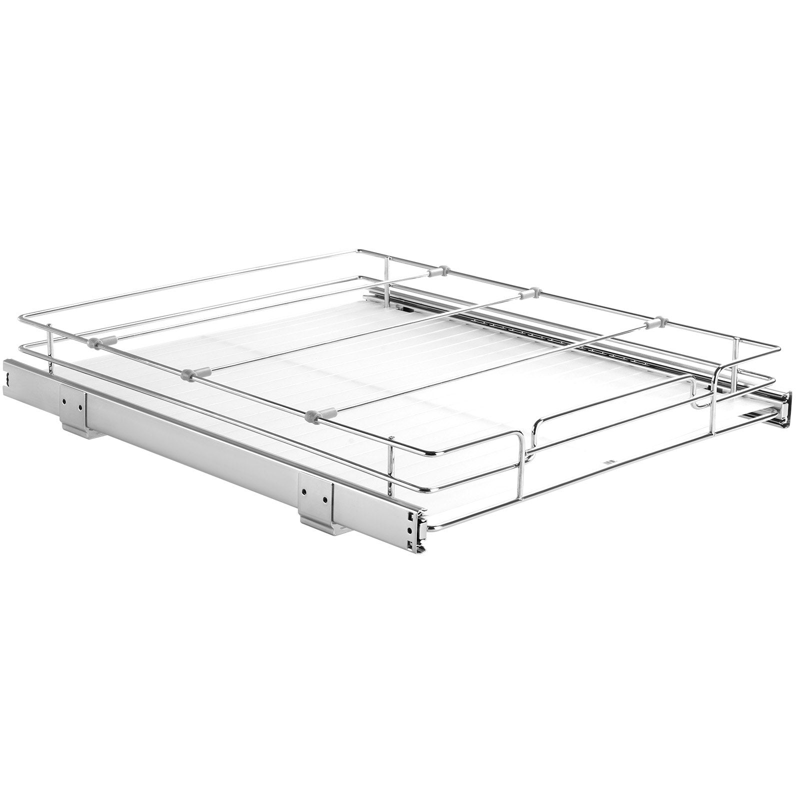 VEVOR 18.5"Wx21"Dx3.5"H Pull Out Cabinet Organizer, Heavy Duty Slide Out Pantry Shelves, Steel Roll Out Drawers, Sliding Drawer Storage for Home Under Sink, 20"Wx22"Dx7"H Install Size for Cabinet