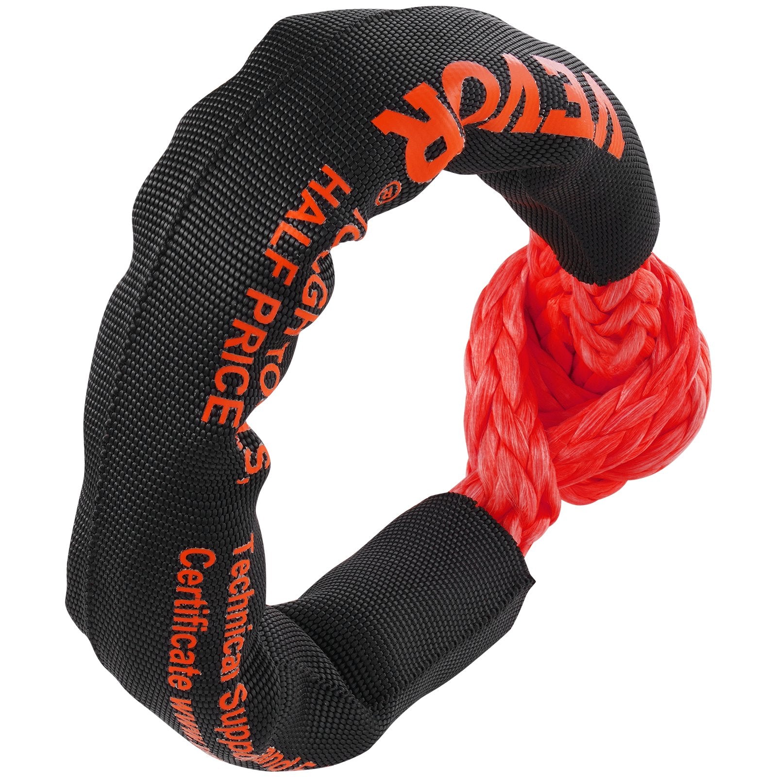 VEVOR Synthetic Soft Shackle Rope, 2 Pack 12.7 x 558.8 mm 20 Ton Breaking Strength Recovery Tow Shackles with Extra 2 Sleeves and Storage Bag for UTV, ATV, Trucks, Jeep, Off-Road Vehicles Towing, Red