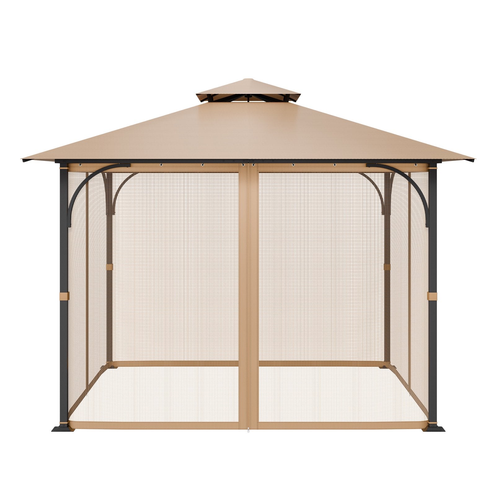 VEVOR Gazebo Netting Replacement, Fit Most 10 x 10 x 7 FT Gazebo Curtain, Outdoor Garden Net, 4-Panel Sidewall Mesh Net, Patio Midge Netting with Double Zipper, Canopy Screen Netting Only