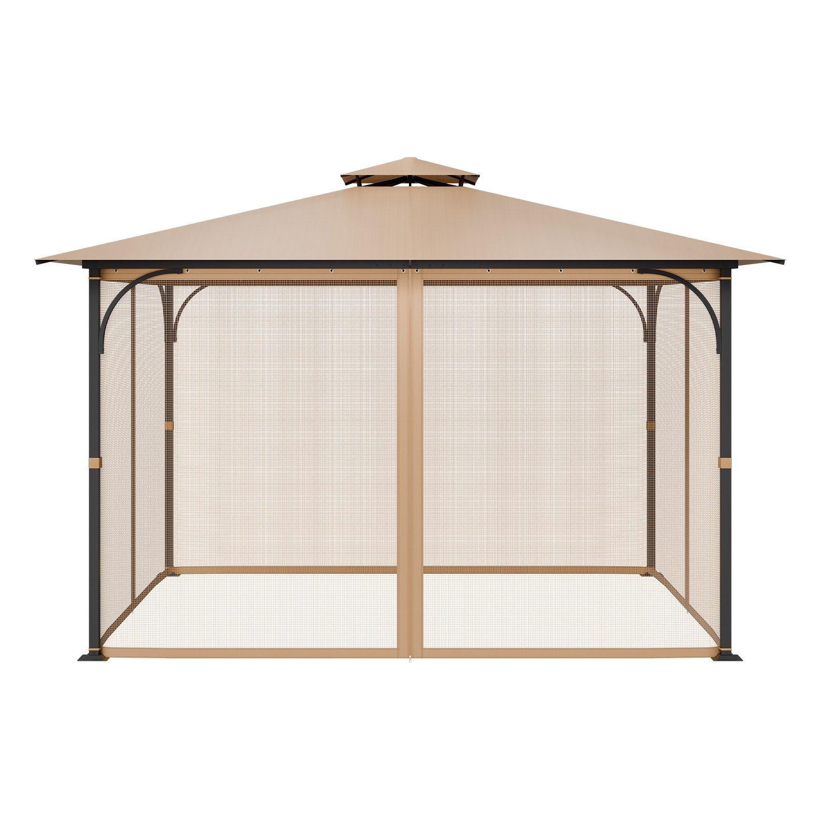 VEVOR Gazebo Netting Replacement, Fit Most 10 x 12 x 7.3 FT Gazebo, Outdoor Garden Gazebo Net, 4-Panel Sidewall Mesh Gazebo Curtain, Patio Midge Netting with Double Zipper, Canopy Screen Netting Only