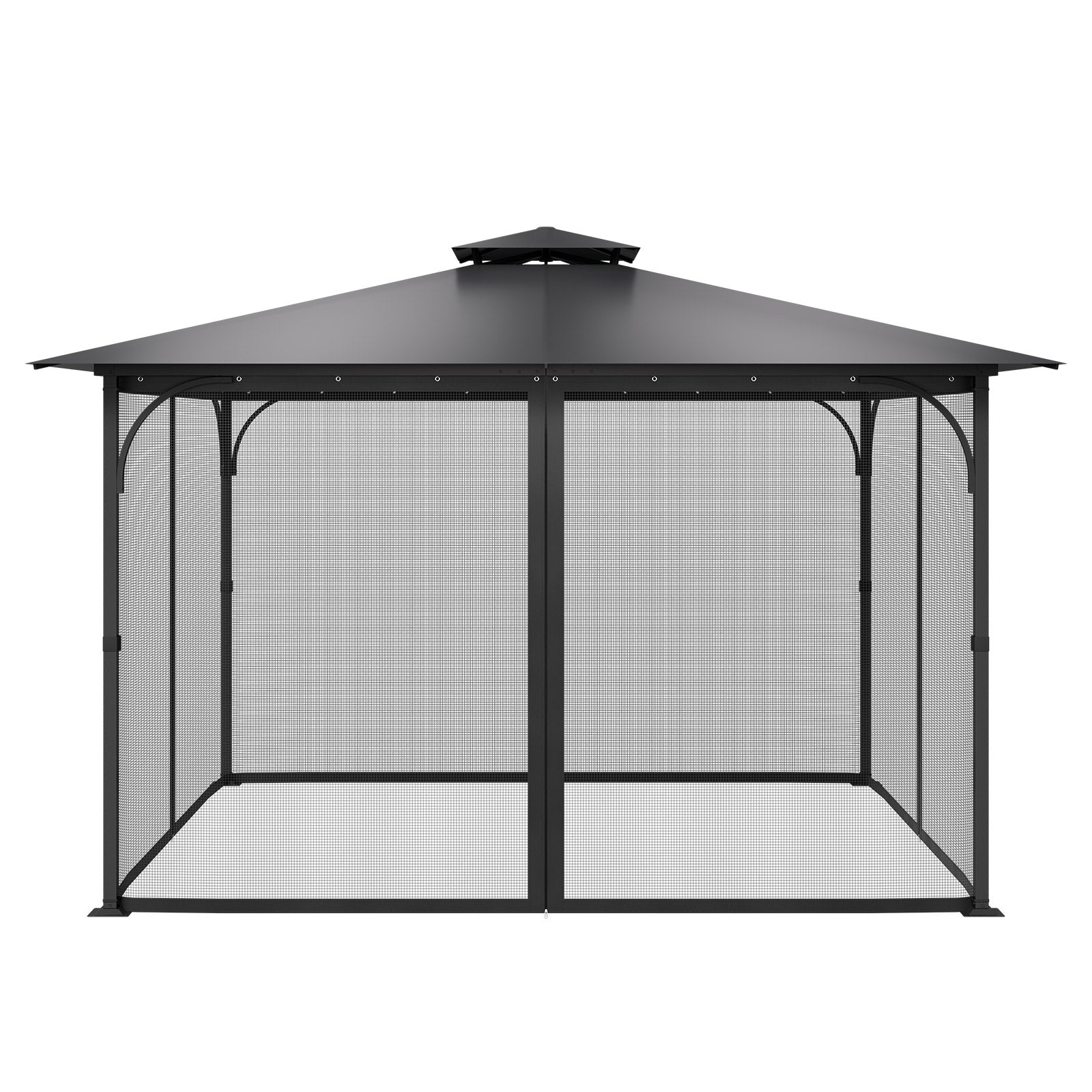 VEVOR Gazebo Netting Replacement, Fit Most 12 x 12 x 7.5 FT Gazebo Curtain, Outdoor Garden Net, 4-Panel Sidewall Mesh Net, Patio Midge Netting with Double Zipper, Canopy Screen Netting Only