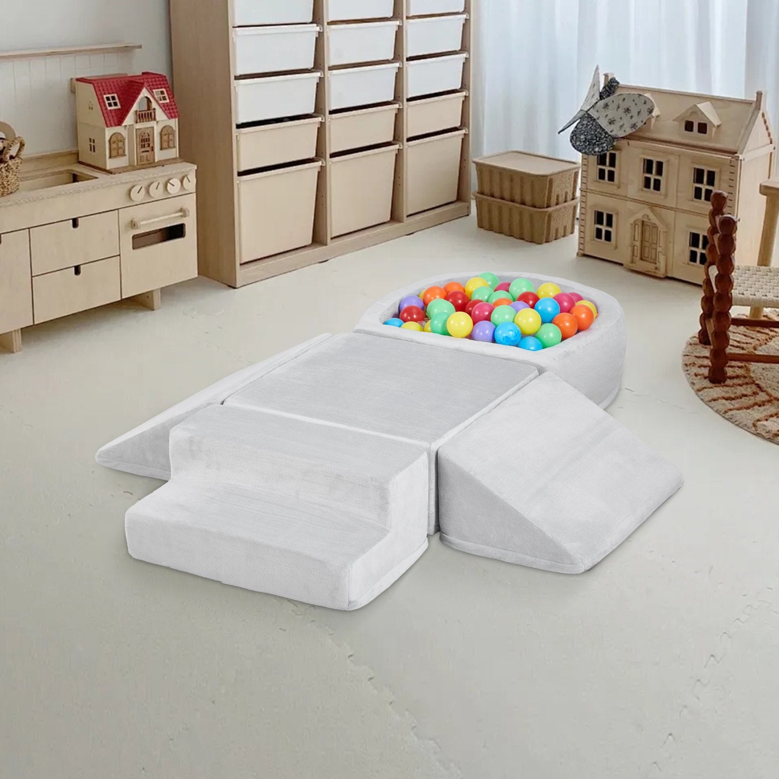 VEVOR Climbing Toys, 5-Piece Set, Foam Climbing Blocks for Toddlers 6 Months to 3 Years, Baby Climbing Blocks with Ball Pit Balls Not Included , Indoor Climb and Crawl Activity Playset for Crawling