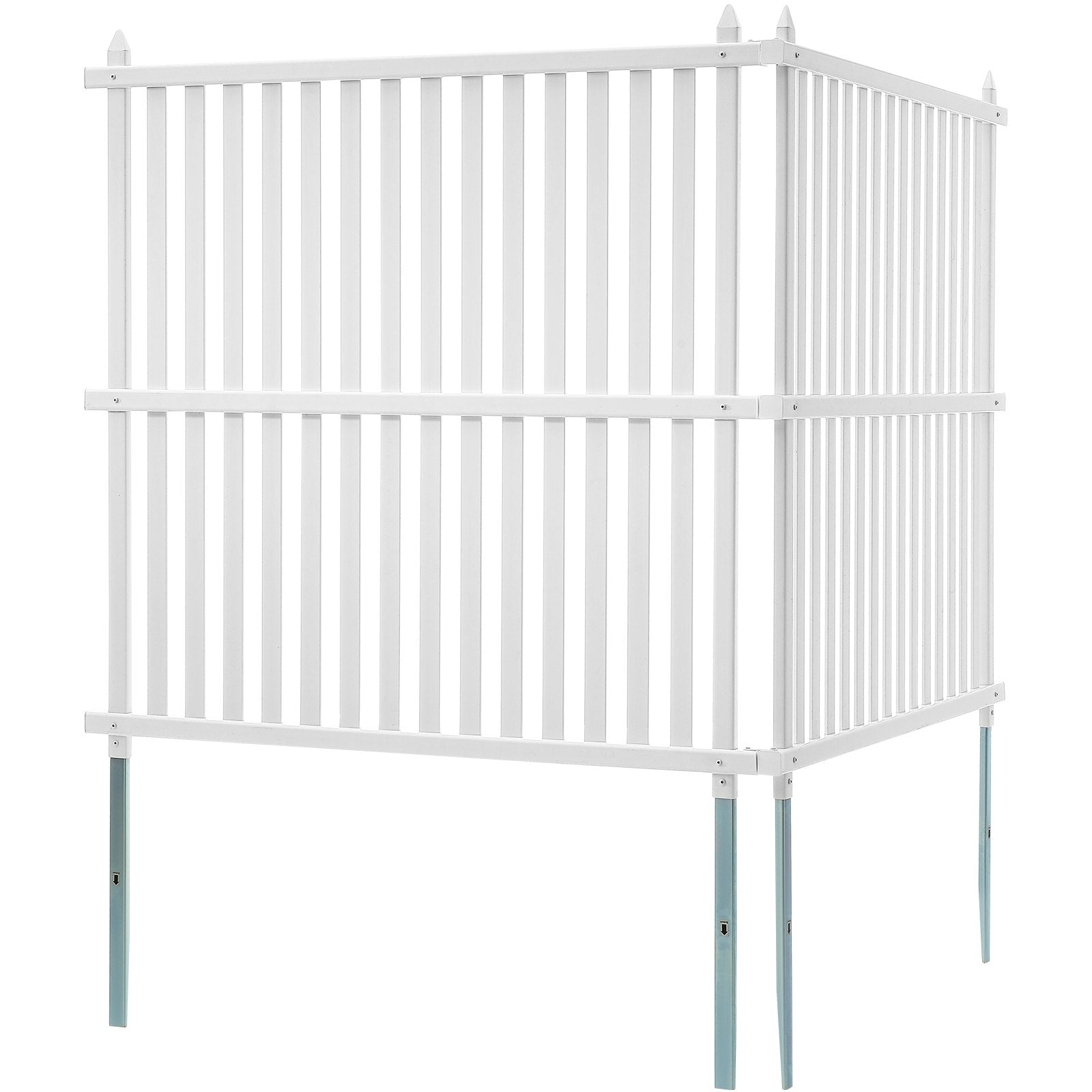 VEVOR 1.22m W x 1.22m H Vinyl Privacy Fence Panels, Air Conditioner Fence, Outdoor Privacy Screens for Trash Can, Pool Equipment Enclosure, Privacy Screen Kit Strip Panels 2 Panels