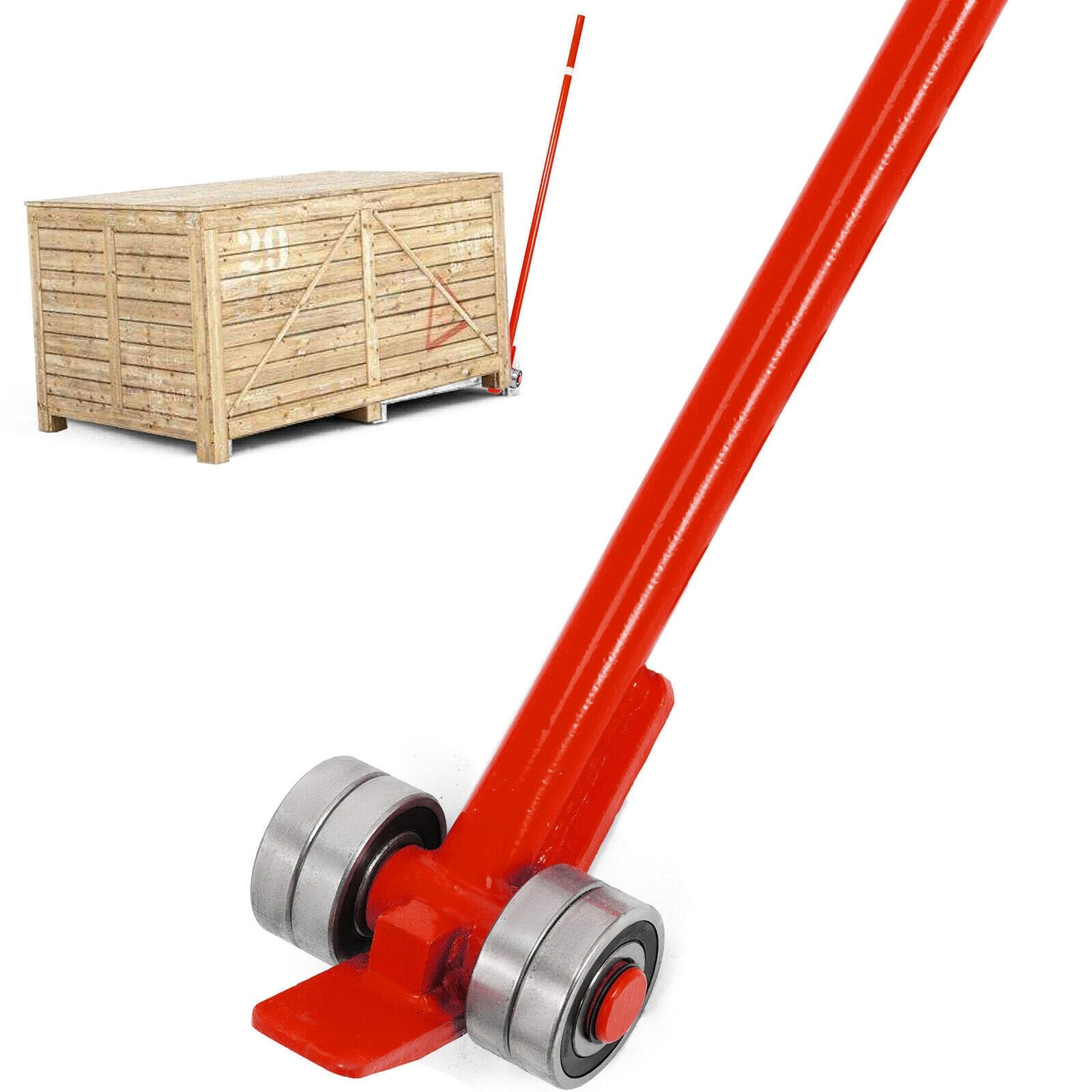VEVOR Prylever Bar 3T Capacity Steel Pry Lever Bar Heavy Duty with Wheels Prylever with 1.5 m Length Handle
