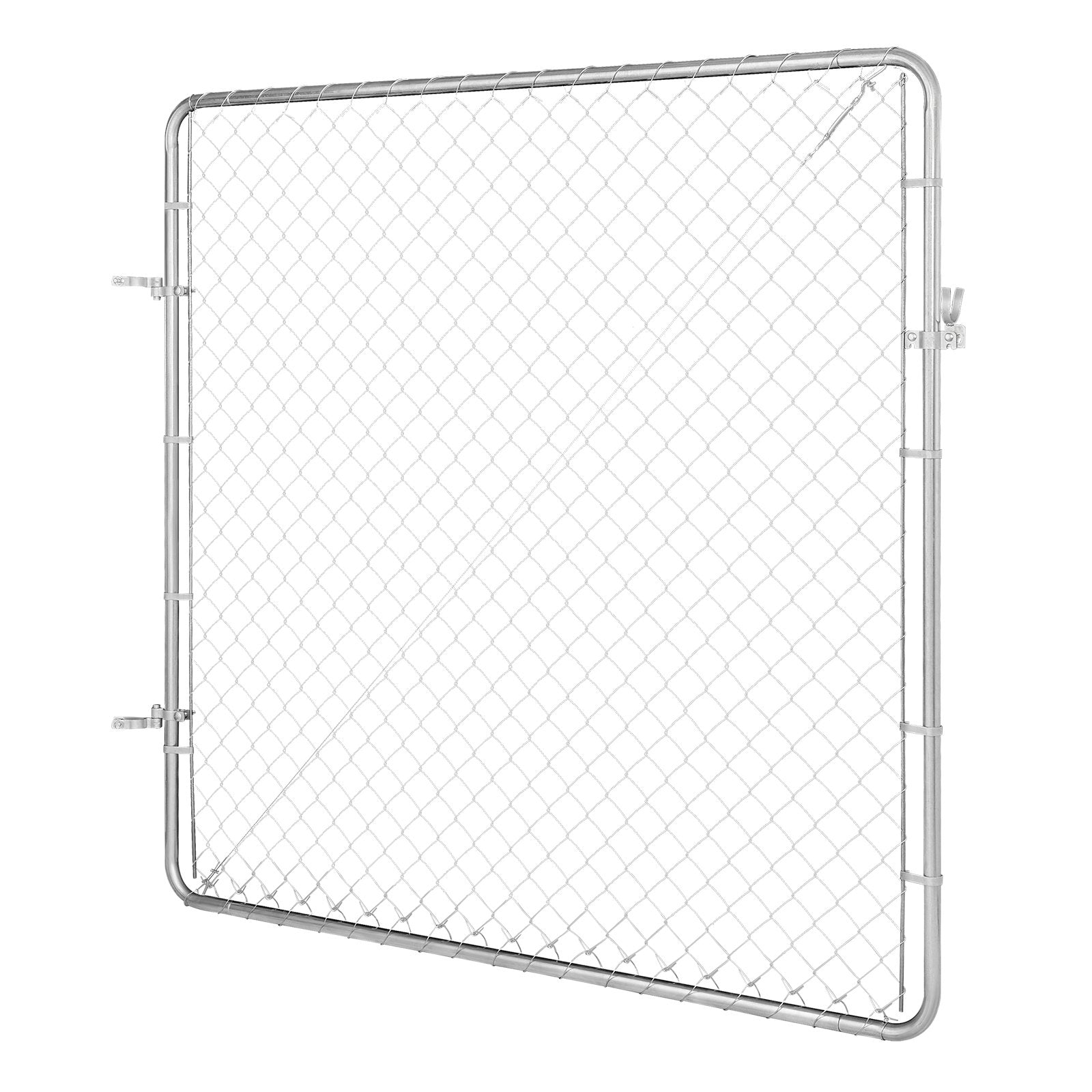 VEVOR Chain Link Fence Gate, 70 x 72 in, Adjustable Chain Link Fence Panel, Fit 3 ft W x 4 ft H Garden Fence Gate Opening, Rust-Resistant Galvanized Fencing Gate for Farm Posts Not Included