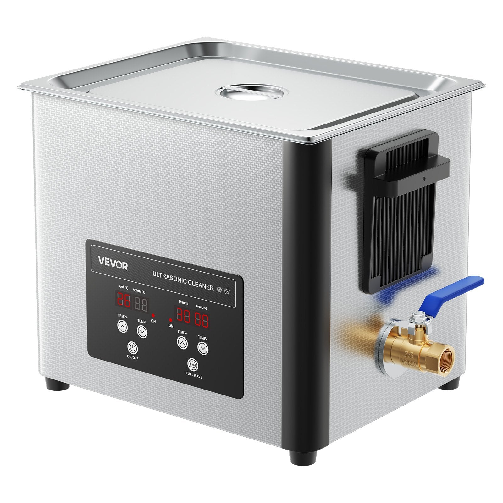 VEVOR 10L Ultrasonic Cleaner, Professional Ultrasonic Cleaner Machine with Cleaning Basket & Digital Display, 180W Stainless Steel 40kHz Cleaning Machine for Watches, Razors, Jewelry, Coins, and More