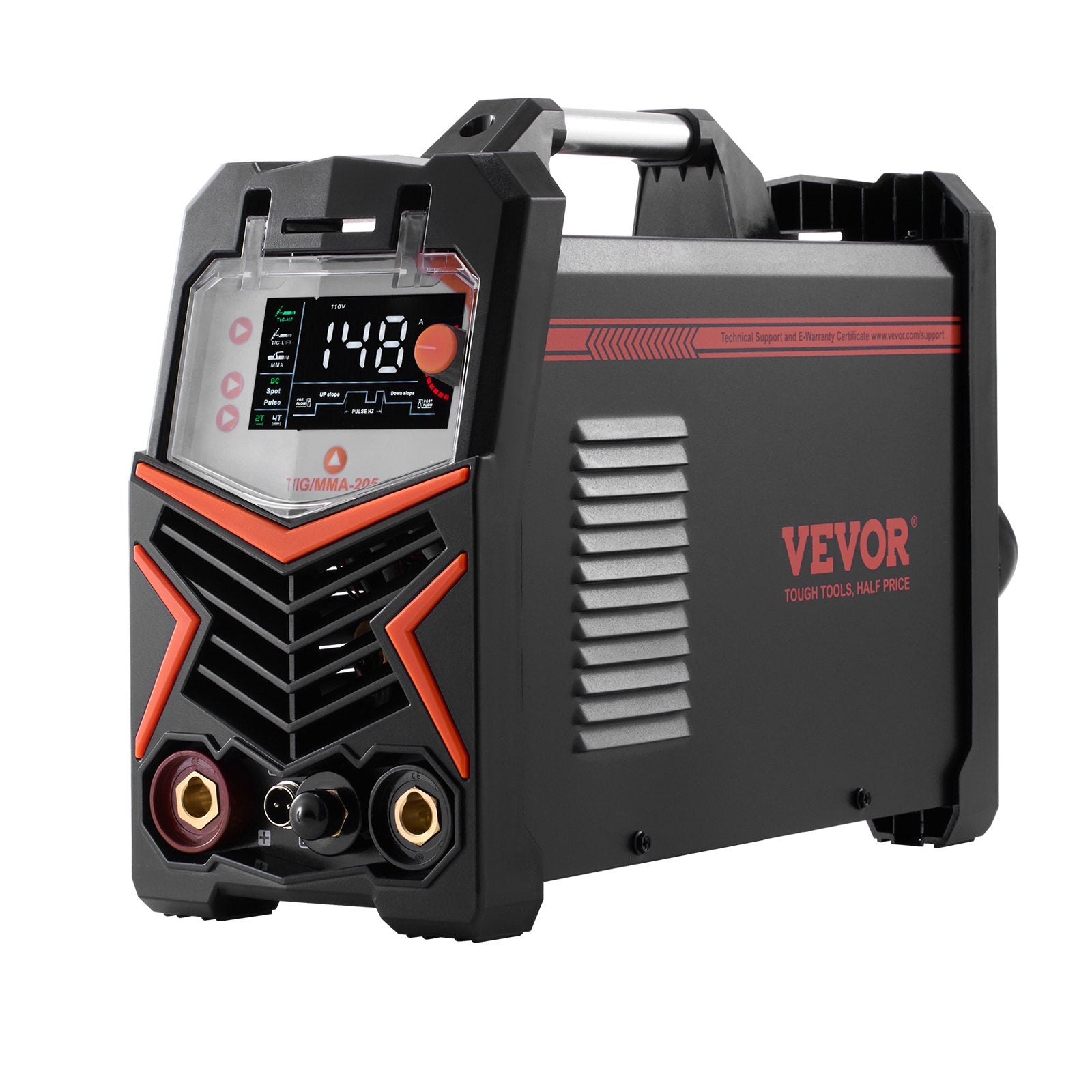 VEVOR TIG Welder, 205A 3-In-1 Welding Machine Large LED Display - DC TIG/DC Pulse TIG/MMA Stick , Electric Welder with IGBT Inverter High-Frequency Start
