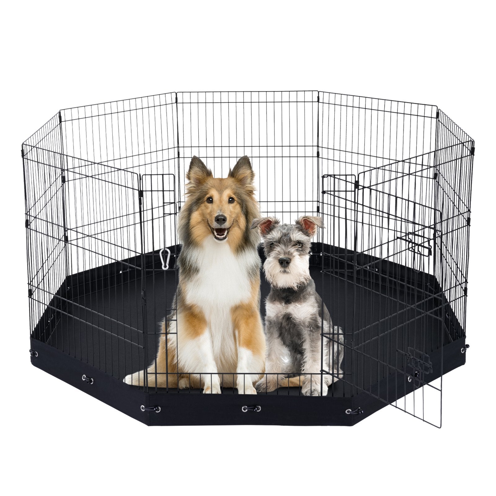 VEVOR Dog Playpen, 8 Pcs 30"H x 24"W Panels Foldable Metal Pet Exercise Pen, Dog Fence Indoor and Outdoor Pen with Door, 600D Oxford Fabric Bottom Pad, Pet Playpen for Dogs, Cats, Other Small Animals