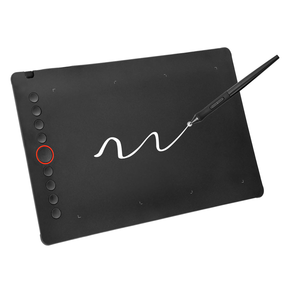 Digital Graphics Tablet Drawing Pad 8192 Levels Large Working Area 285x180mm Compatible with Win/MacOS Support PC/Mobile for Drawing Designing Teaching