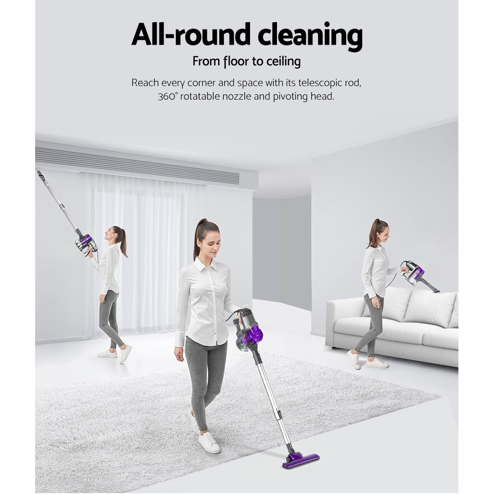 Devanti 450W Handstick Vacuum Cleaner Corded Purple