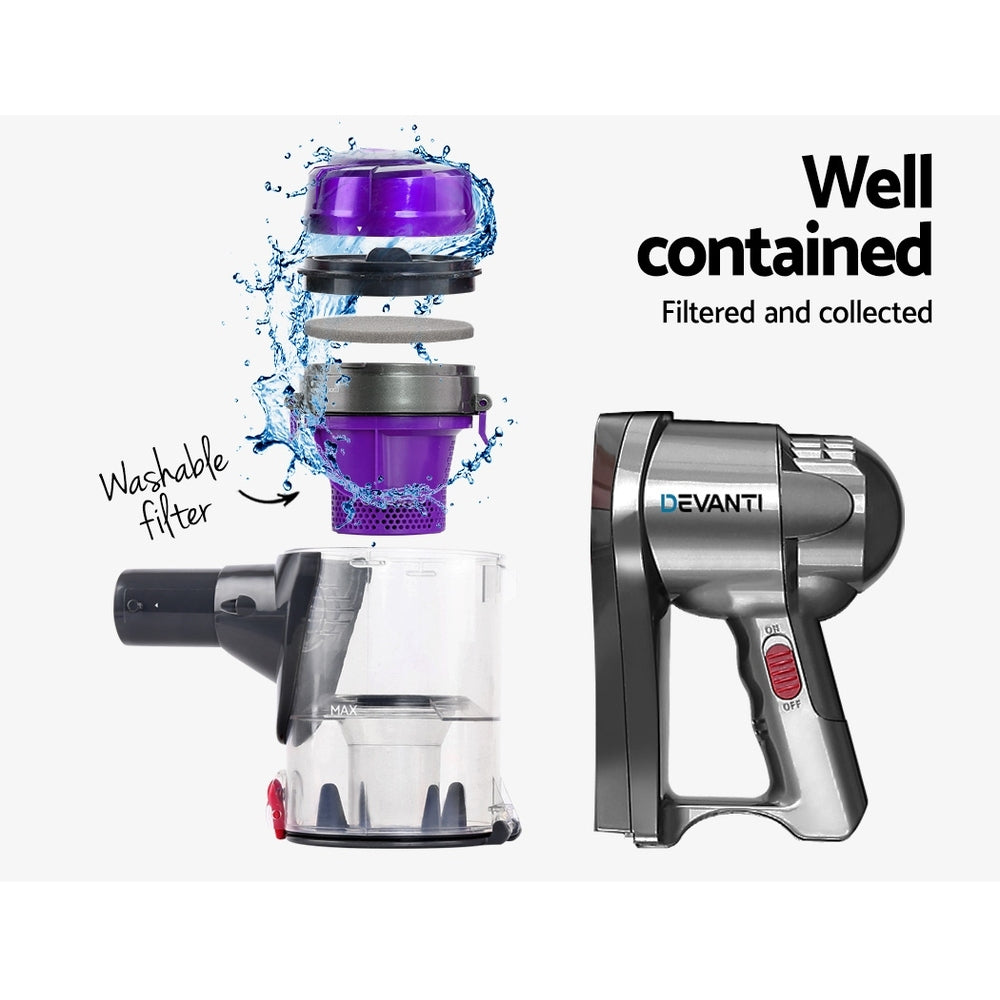 Devanti 450W Handstick Vacuum Cleaner Corded Purple