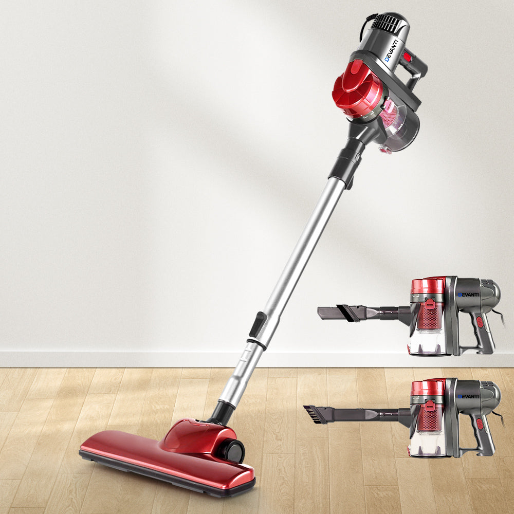 Devanti 450W Stick Vacuum Cleaner Handheld Corded Red