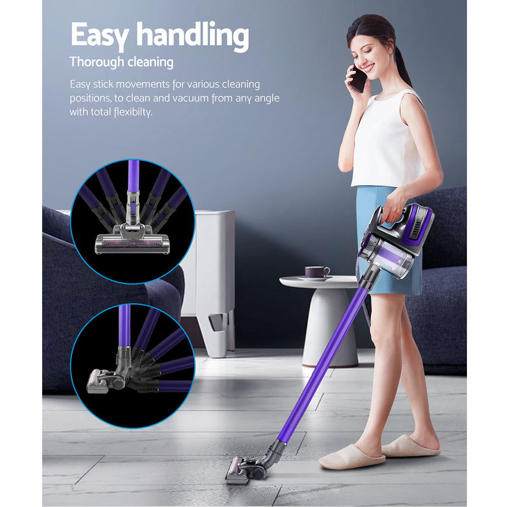 Devanti 150W Cordless Bagless Stick Vacuum Cleaner Purple