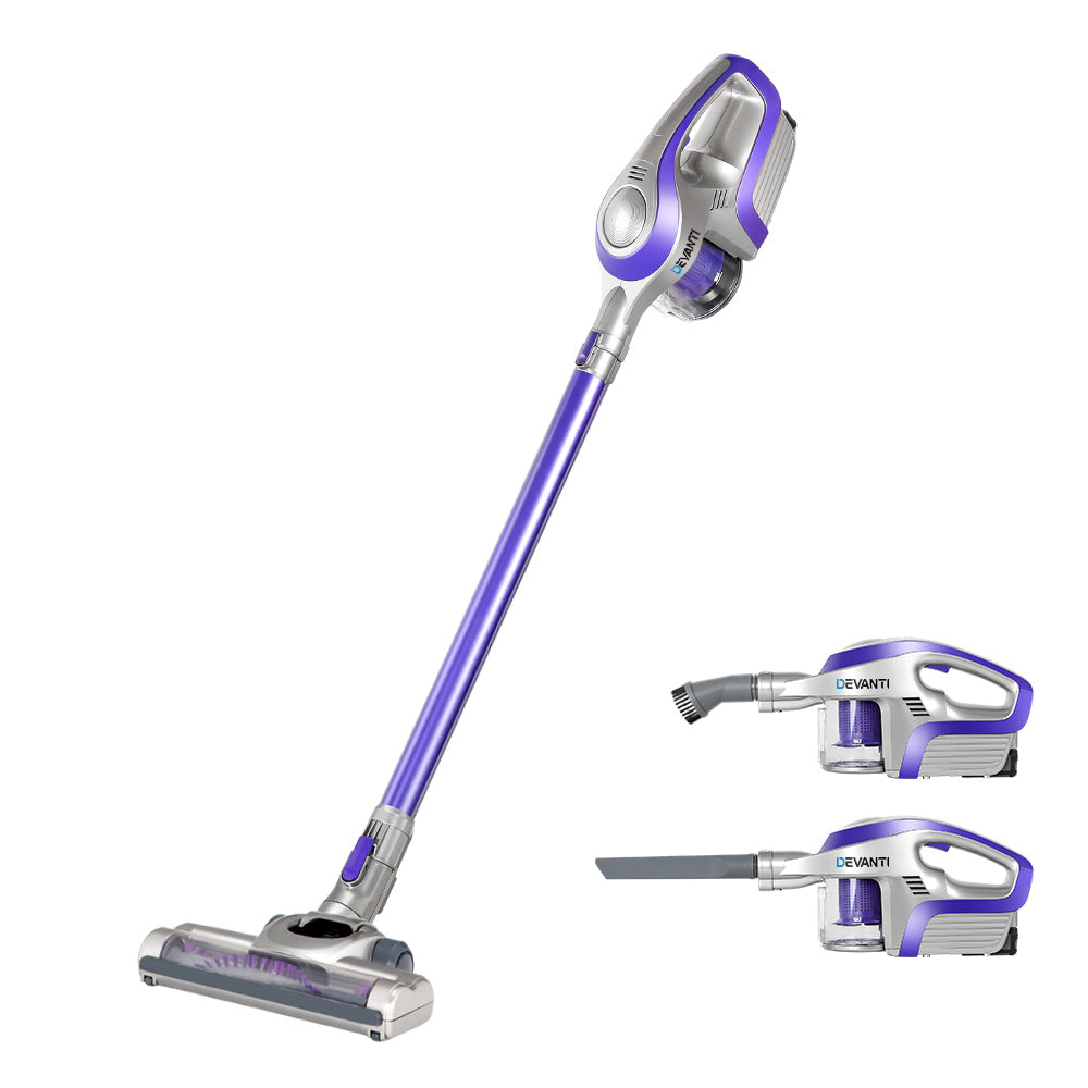 Devanti 150W Cordless Stick Vacuum Cleaner Bagless Purple
