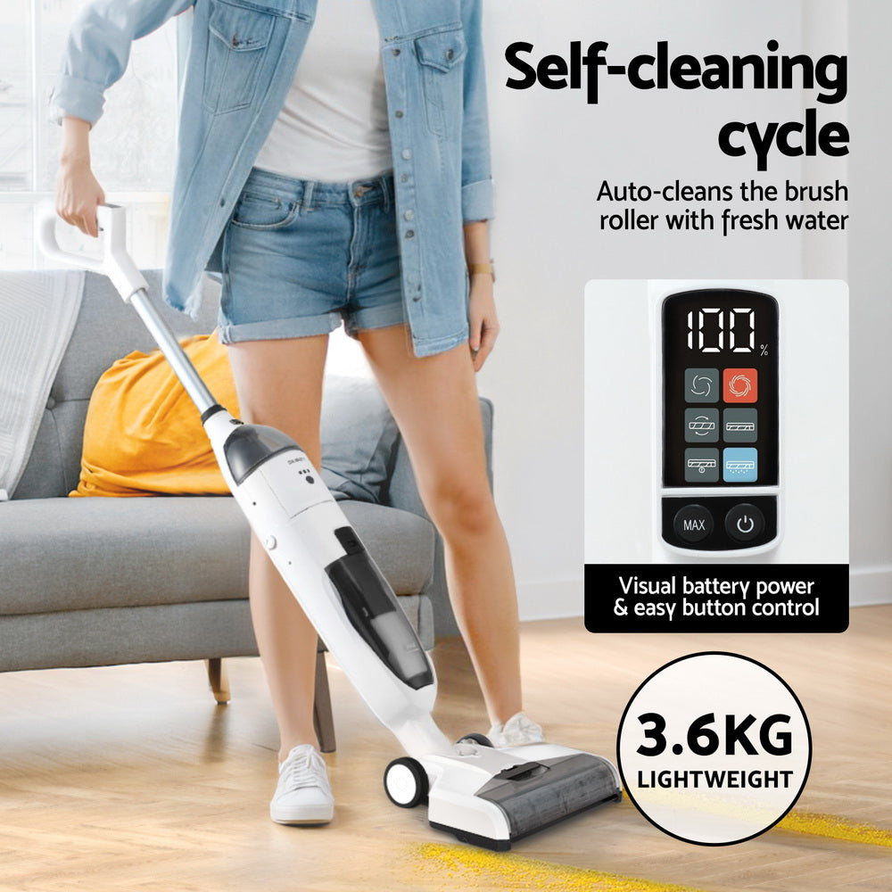 Devanti 200W Cordless Wet-Dry Stick Vacuum Cleaner White/Grey