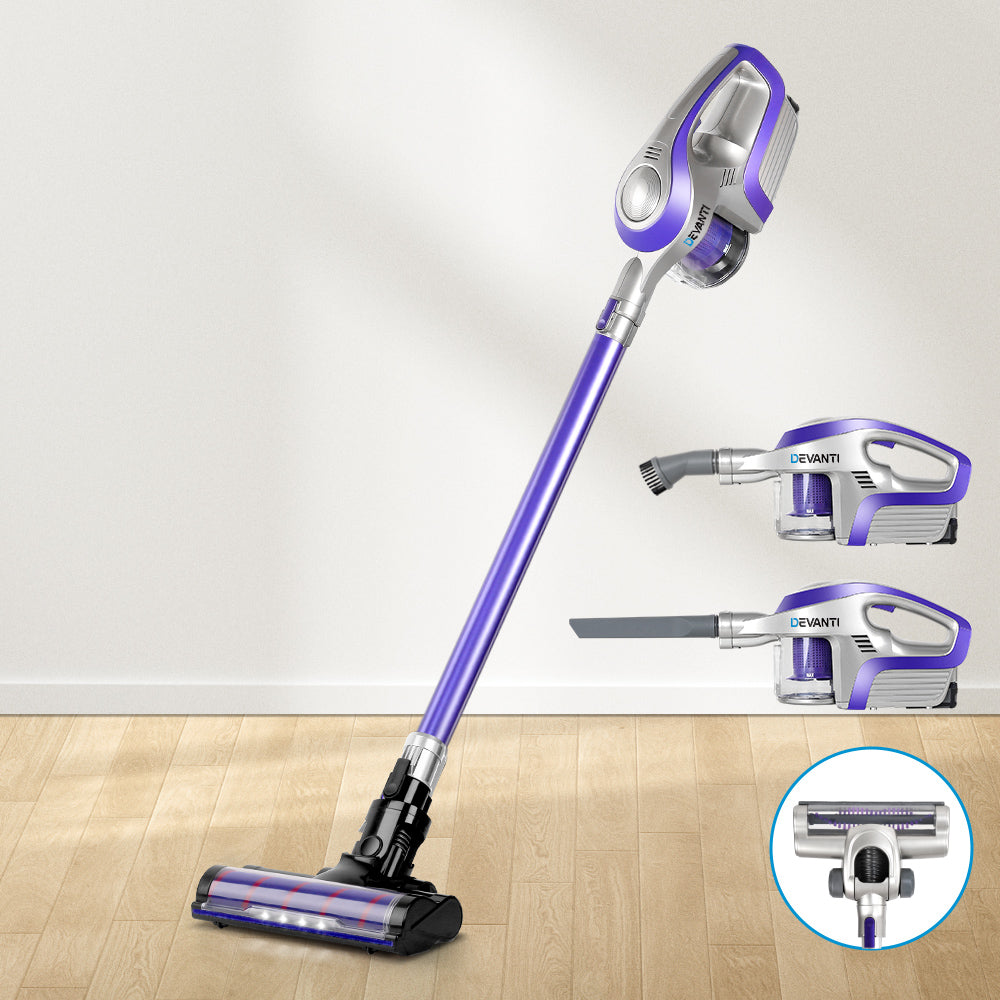 Devanti 150W Cordless Stick Vacuum Cleaner Purple