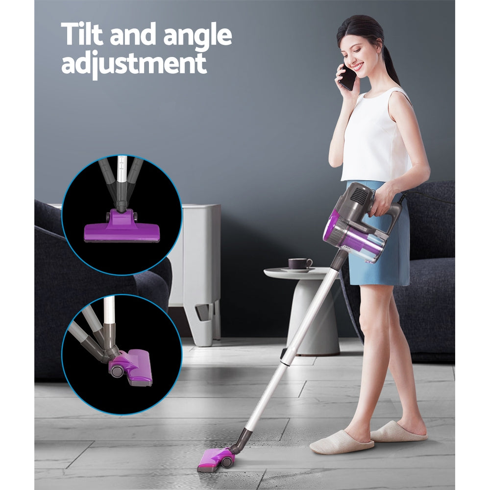 Devanti 500W Corded Stick Vacuum Cleaner Bagless Purple