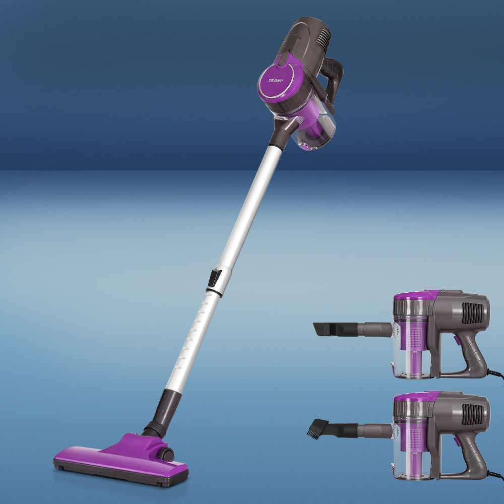 Devanti 500W Corded Stick Vacuum Cleaner Bagless Purple